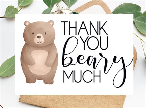 Thank You Beary Much Free Printable